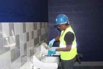 Pegula Center, Cleaning Bathroom